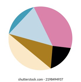 Vector Isolated Hard Edge Geometric Abstraction Multi Colors  In A Circle 