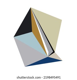 Vector Isolated Hard Edge Geometric Abstraction Multi Colors  Complex Geometric Shape