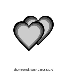 Vector isolated heart icon. On a white background, eps 10
