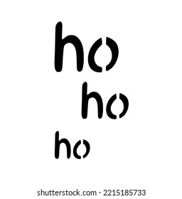 Vector aislado ho ho ho ho ho santa claus palabra letter stencil incolora forma de sombra de contorno negro y blanco