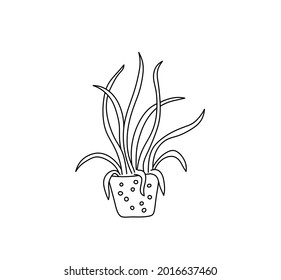 Vector aislado de la línea de la planta de la casa dibujo incoloro del doodle.