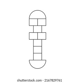Vector isolated hopscotch kids game colorless black and white contour line stencil