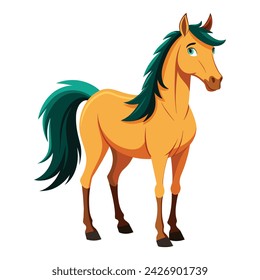 Vector of isolated horse standing on white