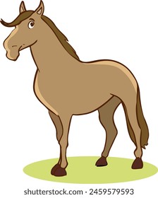 Vector of isolated horse standing on white