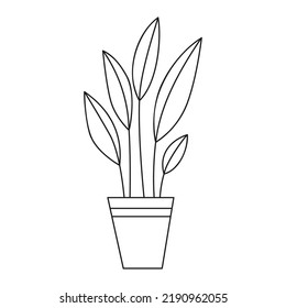 Vector aislado de la planta de la casa. Dibujo de Doodle. Diseño de contorno.