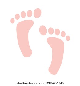 vector isolated human footprint icon - foot print symbol, barefoot illustration