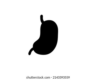 Vector isolated human organ stomach symbol outline black colored silhouette shadow