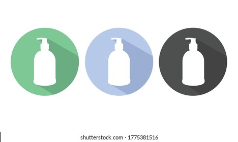 Vektor isolierte Hydroalkoholflaschen - Set mit Symbolen