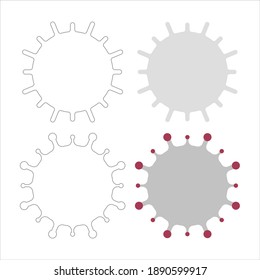 Vector isolated icon of coronavirus bacteria. Vector illustration isolated on white background.
