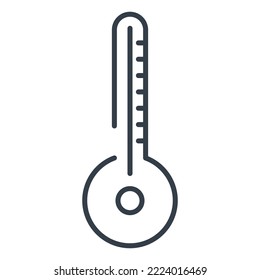 Icono aislado del vector de un termómetro de mercurio para medir la temperatura.