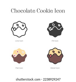 vector Isolated Icon set of Christmas chocolate cookies