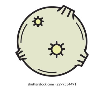 Vector isolated icon of space planet or asteroid with craters.