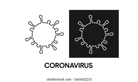 Vector Isolated Icon of a Virus. Coronavirus Illustration, black and white
