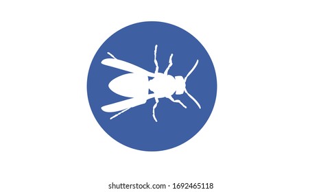 Vector Isolated Icon with a Wasp Silhouette
