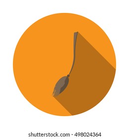 Vector isolated icon of witches broom for Halloween with shadow.