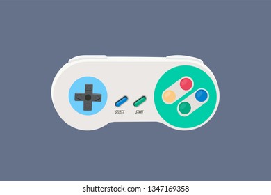 Vector Isolated Illustration of a 90s Vintage Video Game Controller - Vector