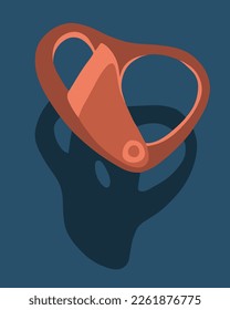 Vector isolated illustration of abseiling device. Equipment for mountaineering and sports tourism.