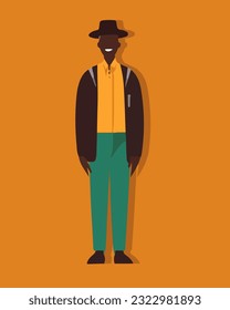 Vector isolated illustration of African man. African American.