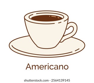 Vector isolated illustration of Americano Coffee Cup