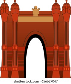 Vector isolated illustration of Arc de Triomf in Barcelona