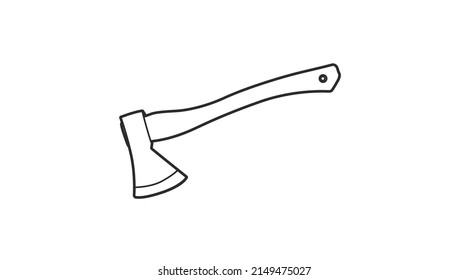 Vector Isolated Illustration of a Axe. Black and white editable illustration
