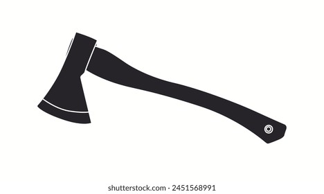 Vector Ilustración aislada de un hacha. Ilustración editable en blanco y negro