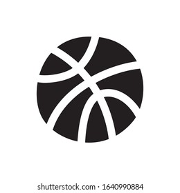 Vector isolated illustration of basketball ball icon. Flat illustration on white background. Equipment for basketball court.
