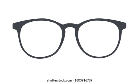 Vector Isolated Illustration of Black Glasses Frame