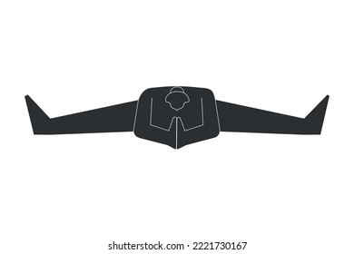 Ilustración aislada de vectores con silueta negra de carácter femenino. Mujer deportiva aprende la postura de yoga Upavistha Konasana. Ejercicio de fitness - Doble hacia adelante de ángulo amplio. Diseño minimalista
