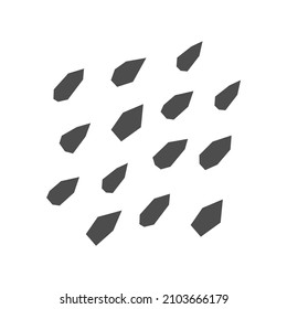 Vector isolated illustration with black sunflower seeds. Flat natural food has simple geometric shape of drops. Organic product is healthy and vegetarian. White background
