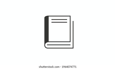 Vector Isolated Illustration of a Book. Black and White Book Icon
