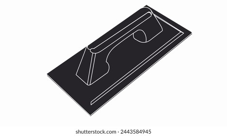 Vector Isolated Illustration of a Bricklayer Trowel. Black and white linear editable illustration