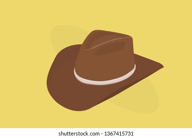 Vector Isolated Illustration of a Brown Cowboy Hat