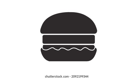 Vektorisolierte Illustration eines Burgers. Schwarz-Weiß-Einfache Burgersymbol.