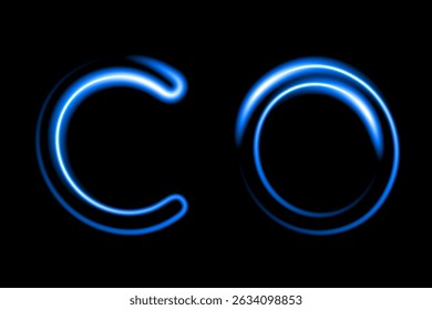 Vector aislado ilustración de fórmula de monóxido de carbono con efecto neón.