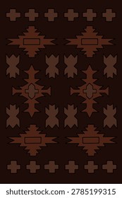 Vector isolated illustration of a carpet with an ornament of geometric shapes.