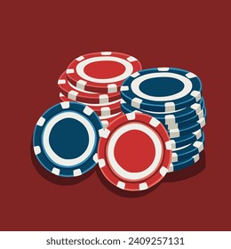 Vector isolated illustration of casino chips.