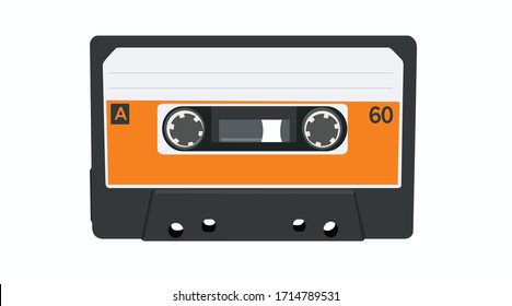 Vector Isolated Illustration of a Cassette Tape