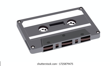 Vector Isolated Illustration of a Cassette Tape