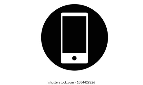 Vector Isolated Illustration of a Cellphone or Mobile. Black and White Mobile Icon