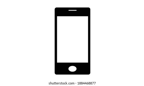 Vector Isolación Ilustración de un teléfono móvil. Icono móvil blanco y negro