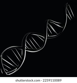 Vector isolated illustration of cells DNA with neon effect.
