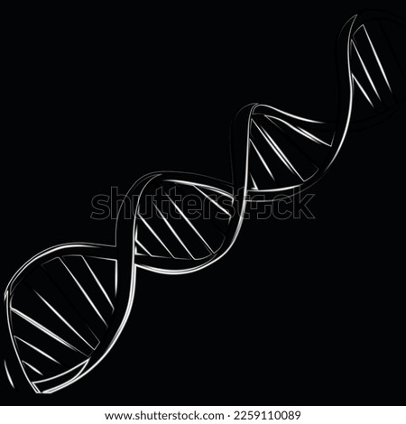 Vector isolated illustration of cells DNA with neon effect.