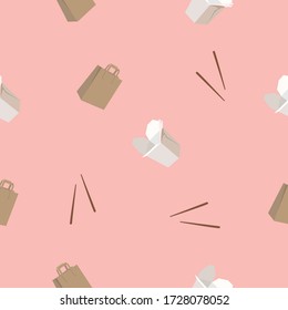 Vector isolierte Illustration des chinesischen "Takeaway Food Pattern"