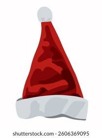 Vector isolated illustration of a Christmas hat on a white background.