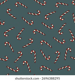 Vektorgrafik, einzelne Illustration des Weihnachtsmusters mit Bonbons.	