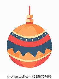 Vector ilustrativo aislado de la decoración de árboles de Navidad. Balón de Navidad de fondo blanco.
