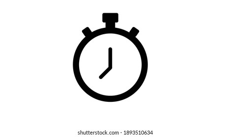 Vector Isolated Illustration of a Clock. Black and White Time Icon, Chronometer Icon