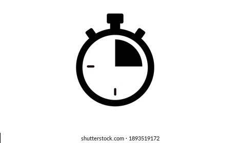 Vector Isolated Illustration of a Clock. Black and White Time Icon, Chronometer Icon