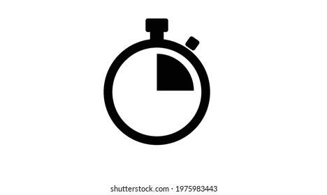 Vector Isolated Illustration of a Clock. Black and White Time Icon, Chronometer Icon